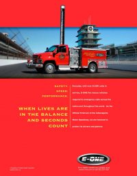 E-One Indianapolis 500 Fire Truck Ad